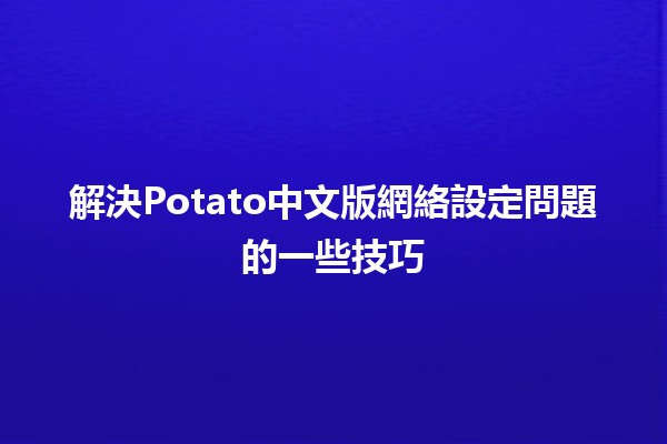 解決Potato中文版網絡設定問題的一些技巧🛠️🚀