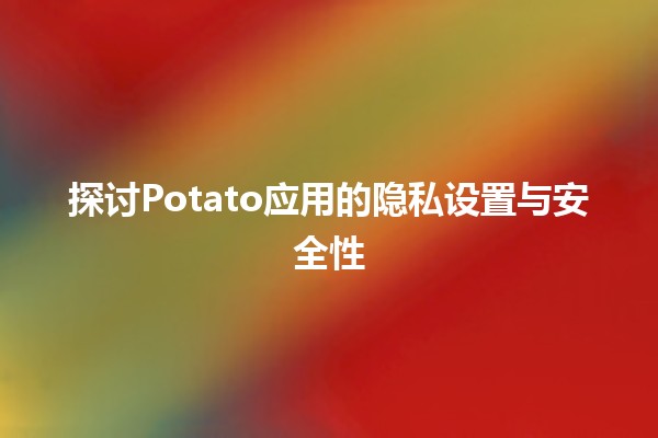 探讨Potato应用的隐私设置与安全性🔍🛡️