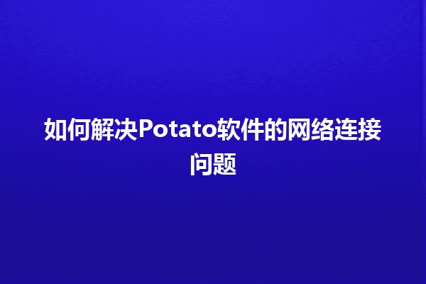 如何解决Potato软件的网络连接问题🌐💻