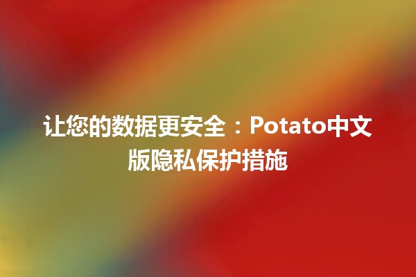 🍟 让您的数据更安全：Potato中文版隐私保护措施