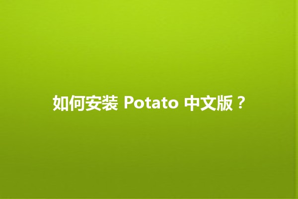 如何安装 Potato 中文版？🚀🌟