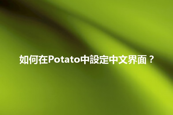 如何在Potato中設定中文界面？🥔💬