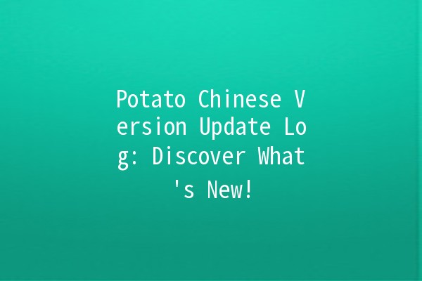 🥔 Potato Chinese Version Update Log: Discover What's New! 🚀