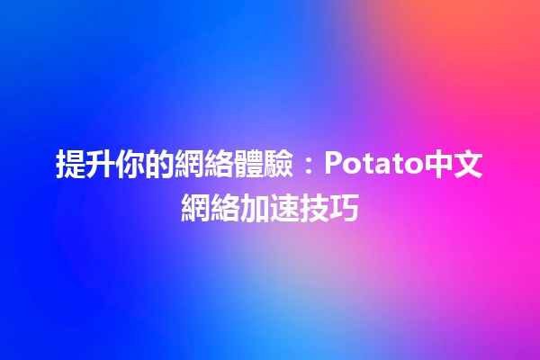 提升你的網絡體驗：Potato中文網絡加速技巧🚀