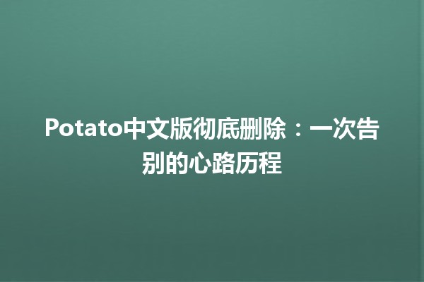 🍟 Potato中文版彻底删除：一次告别的心路历程