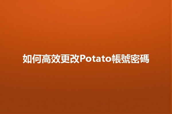 如何高效更改Potato帳號密碼 🔐✨