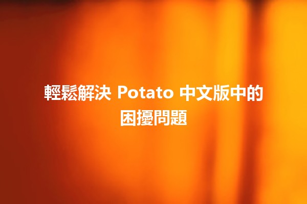 輕鬆解決 Potato 中文版中的困擾問題 🥔✨