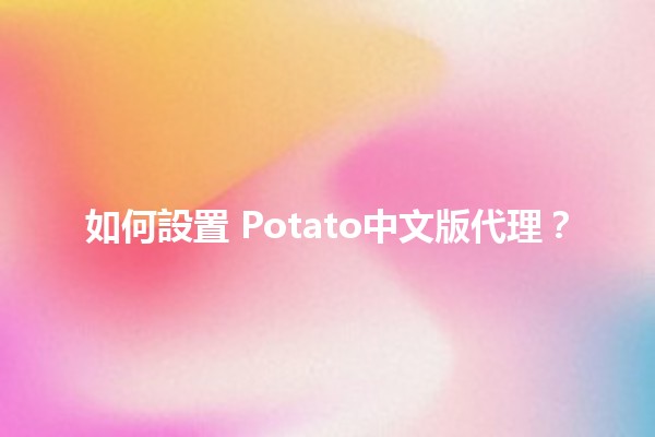 如何設置 Potato中文版代理？✨🚀