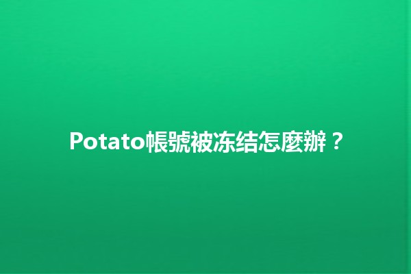 Potato帳號被冻结怎麼辦？🤔🔒