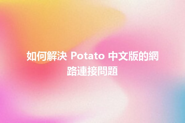 如何解決 Potato 中文版的網路連接問題 🤔💻