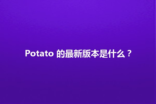 Potato 的最新版本是什么？🥔🔍