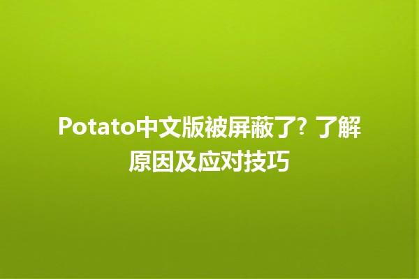 Potato中文版被屏蔽了⚠️? 了解原因及应对技巧