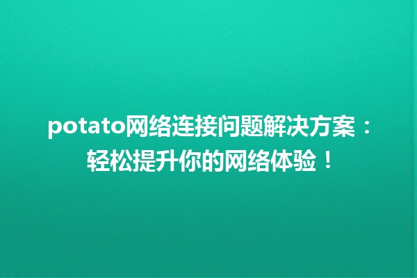 🚀 potato网络连接问题解决方案：轻松提升你的网络体验！🌐