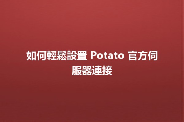 如何輕鬆設置 Potato 官方伺服器連接 🥔✨