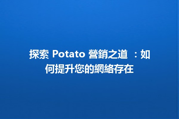 探索 Potato 營銷之道 🚀：如何提升您的網絡存在