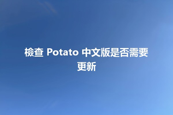 檢查 Potato 中文版是否需要更新 🔍🚀