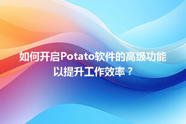 🚀 如何开启Potato软件的高级功能以提升工作效率？💡