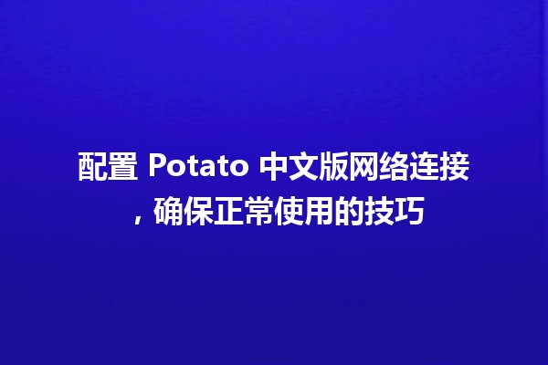 配置 Potato 中文版网络连接，确保正常使用的技巧 🚀🌐