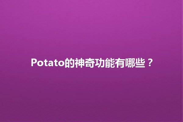 🍽️ Potato的神奇功能有哪些？✨