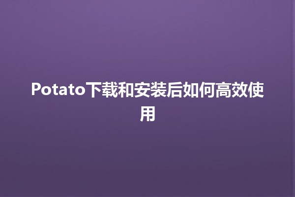 Potato下载和安装后如何高效使用🥔✨