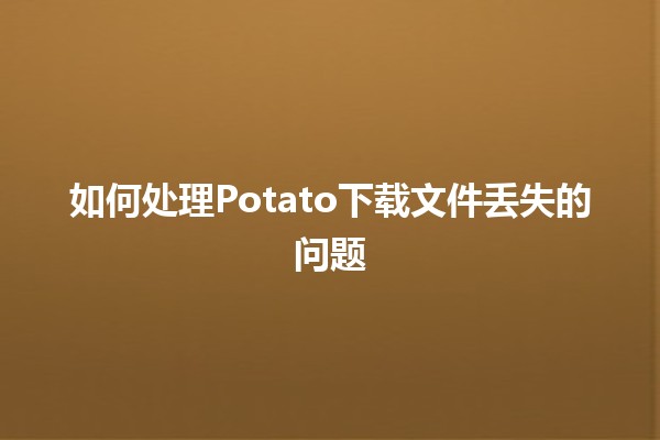 如何处理Potato下载文件丢失的问题 🤔💔