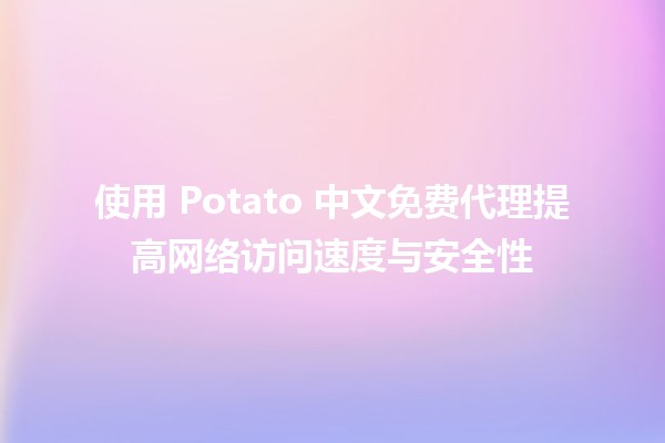 使用 Potato 中文免费代理提高网络访问速度与安全性 🌐🔒