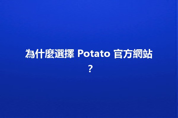 為什麼選擇 Potato 官方網站？🍟💻