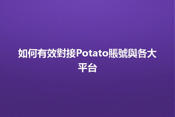 如何有效對接Potato賬號與各大平台 🤝✨