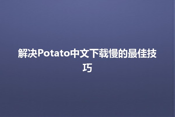 🌐 解决Potato中文下载慢的最佳技巧😘