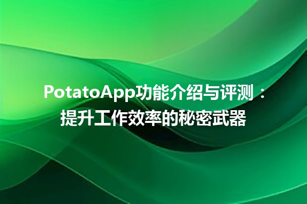 🚀 PotatoApp功能介绍与评测：提升工作效率的秘密武器