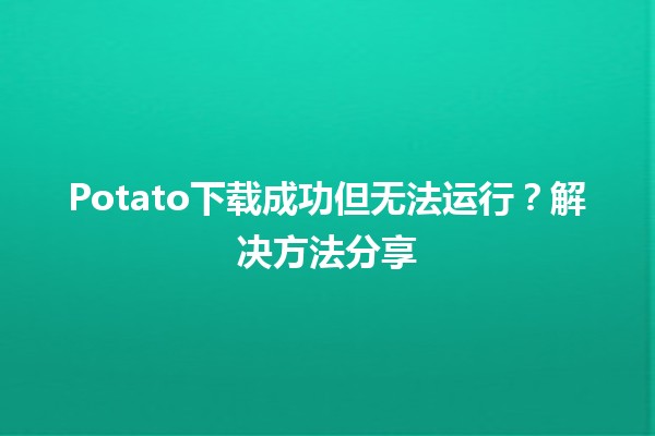 Potato下载成功但无法运行？解决方法分享🚀