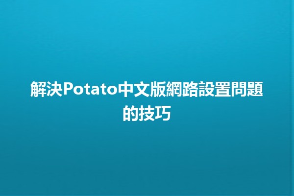 解決Potato中文版網路設置問題的技巧💻🌐