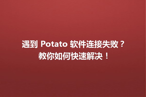 😢 遇到 Potato 软件连接失败？教你如何快速解决！