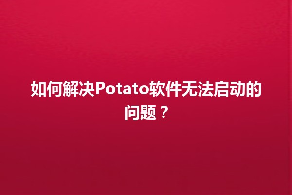 如何解决Potato软件无法启动的问题？🚀💻