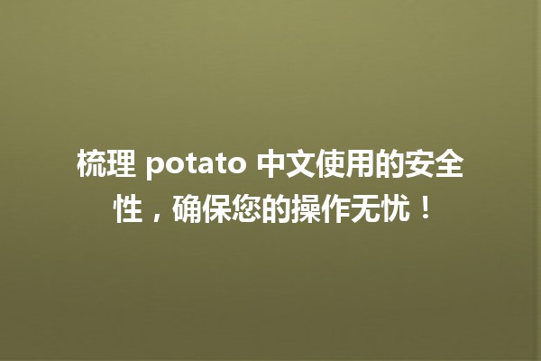 🍟 梳理 potato 中文使用的安全性，确保您的操作无忧！