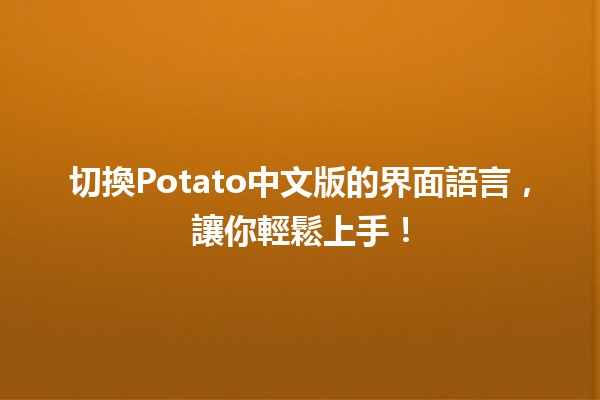 切換Potato中文版的界面語言，讓你輕鬆上手！💬✨