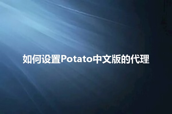 如何设置Potato中文版的代理 🌐🍟