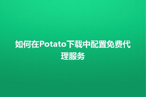 如何在🍟Potato下载中配置免费代理服务