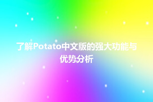 🍟 了解Potato中文版的强大功能与优势分析💻