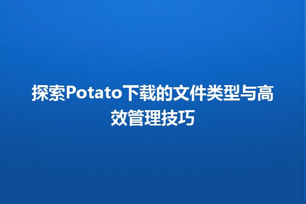 🎉探索Potato下载的文件类型与高效管理技巧💻