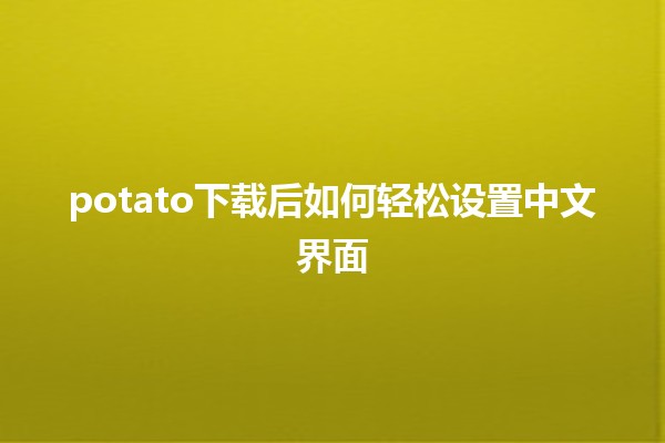 📂 potato下载后如何轻松设置中文界面🇨🇳