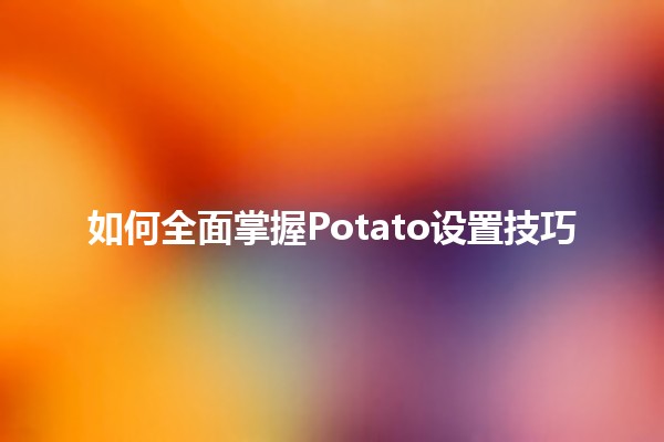 如何全面掌握Potato设置技巧 🥔🚀