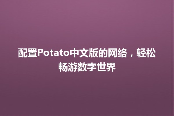 配置Potato中文版的网络，轻松畅游数字世界 🌐🍟