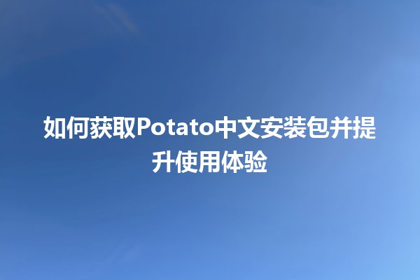 如何获取Potato中文安装包并提升使用体验 🍟