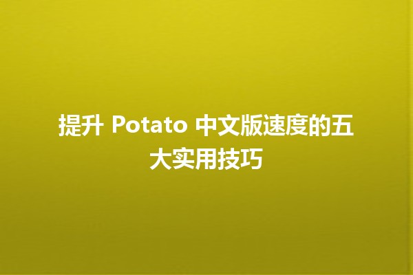 📈 提升 Potato 中文版速度的五大实用技巧 🚀