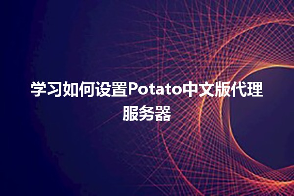 学习如何设置Potato中文版代理服务器 🥔✨