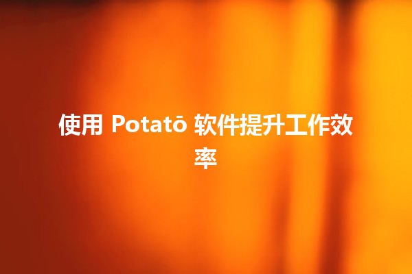 使用 Potatō 软件提升工作效率 🌟🚀