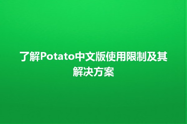 🚀 了解Potato中文版使用限制及其解决方案