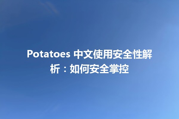 🍟 Potatoes 中文使用安全性解析：如何安全掌控🍽️