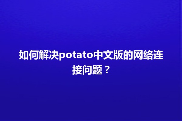 🍟 如何解决potato中文版的网络连接问题？